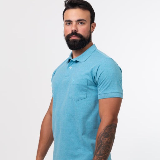 Camisa Polo M/C Mescla Basic C/B 127018