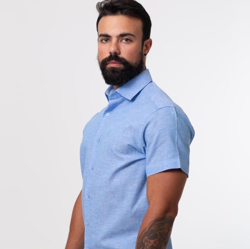 Camisa Social M/C C/Linho 128791